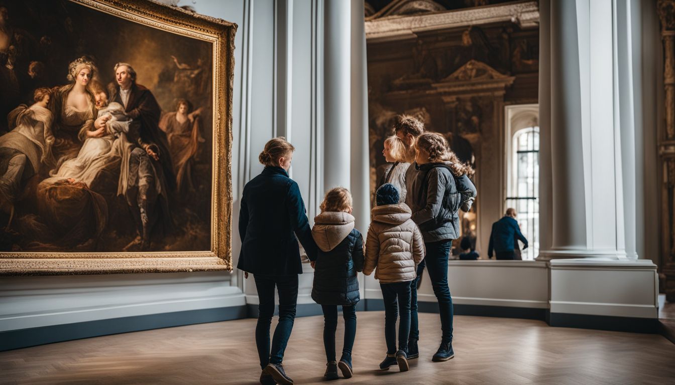 Eine Familie erkundet das Nationalmuseum von Dänemark mit interaktiven Ausstellungen.